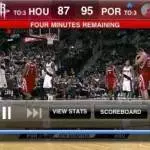 A mobile application allows users to watch live NBA game videos on their iPhone.
