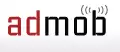 Admob logo on a white background with interactive video ad units.