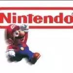 A nintendo logo with a character running in front of it, showcasing motion controller capabilities and adding a dash of uniqueness.