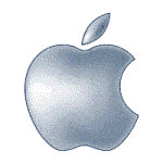 An Apple logo is shown on a white background.