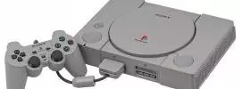 A Sony PS1 console for play with two game controllers.