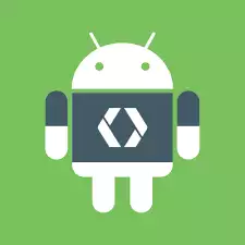 A white android logo on a green background, ideal for Android developers.