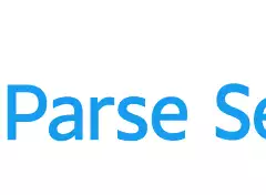 Parse server logo with Parse Analytics on a white background.