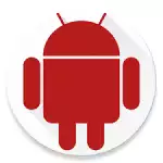 A red Android icon on a white circle, perfect for Droid Forums.