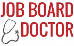 Logo featuring a stethoscope representing a Job Board Doctor.