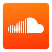 A SoundCloud icon on an orange square, representing audio and music.