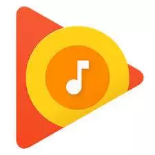 The iconic Google Play Music logo stands out on a clean white background.